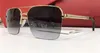 Mens Square gold grey Gradient Lens Sunglasses Half Frame Square sunglasses shades New with Box274w