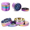 Belo 50mm Rainbow Grinders 4 Peça Moedor de Liga de Zinco Material de Qualidade Superior de Erva De Tabaco Triturador De Ervas Transporte Rápido