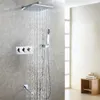 Set di rubinetti per doccia per bagno a risparmio idrico a goccia d'aria Soffione doccia per vasca da bagno a pioggia di facile installazione Valvola miscelatore per miscelatore caldo e freddo