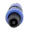 2 peças Speakon NL4FC azul plugue macho de 4 pinos conector de cabo de áudio compatível G00344