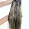 Mänskligt hårväv ombre färgämne färg brasiliansk jungfru hår weft buntförlängningar balayage två ton 2 #brun till #27 blond279z