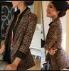 Kurtka M-3XL Vintage Spring Women plus duży lampart Slim One Button Blazer Emorwear Suit Kobietowa kurtka CoA
