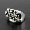 Hot koop Gothic Skull Gesneden Big Biker Ringen heren Anti-Zilver Retro Punk Ringen Voor heren mode-sieraden in Bulk groothandel