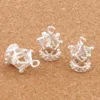 Silber Überzogene Hohl 3D Kaiserkrone Charms 80 teile/los 13X17mm Anhänger Schmuck Erkenntnisse Komponenten Schmuck DIY L392