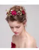 Moda Rhinestone Kırmızı Çiçek Altın Kaplama Kelebek Saç Bantları Düğün Tiara İnci Kafa Bantları Gelin Saç Mücevher Accessories309H
