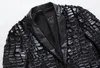 Men's Suits & Blazers Men Blazer Jacket 2021 Brand Casual Faux Leather Spliced Velvet Suit Fashion Pieces Design Z1751-Euro1