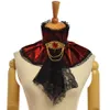 Steampunk Neck Ruff 레트로 유니esx 르네상스 뱀파이어 스타일 레이디 신사 Jabot Goth 빅토리아 분리 가능한 칼라 코스프레 액세서리