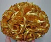 Color dorado Cifrado artificial Flor de seda rosa Bolas de besos Bola colgante Adornos de Navidad Cumpleaños Decoraciones para banquetes de boda suministro