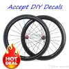 DIY Decals 허용 700C 50mm 깊이 23mm 너비 Carbon Bike Wheels 매트 마감 3K Novavec 271 허브가있는 Clincher Tubular