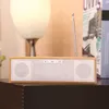 Naturalny bambusowy głośnik radiowy drewniany głośnik Bluetooth z czasem LED, budzik + radio FM zestaw głośnomówiący mikrofon NFC boombox drewno BamBox Subwoofery