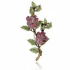Gros- Cristal Strass Rose Fleur Broche Broche Branche D'arbre En Métal Feuilles Vintage Bijoux De Mode Femmes Accessoire De Vêtement