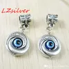 MIC 80 STKS Antiek Zilver Evil Eye Kabbalah Charm Dangle Bead Fit Charm Armband 10x30mm DIY Sieraden