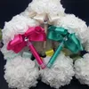 2017 Elegant Rose Artificial Bridal Flowers Bride Bouquet Wedding Bouquet Crystal Royal Blue Silk Ribbon New Buque de NoivaBlue BO1449585