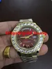 Boutique 43mm Goud Grote diamant Mechanische man horloge Rome nail multi color dial Automatische roestvrijstalen herenhorloges 20270U