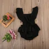 Toddler Clothing Infant Baby Girls Embroidery Rose Romper Back Cross Bandage Rompers One-piece Outfit Sunsuit Kids Clothing Bodysuit