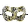 2017 new Factory Outlet Halloween Gold Silver Bronze Mask Roman Men Half Face Flat Carved Venetian Mask