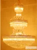 Lustres en cristal modernes LED AMERICAN GOLD CHANDELIER LICHING DES 3 COULEURS BLANCES COULEURS DIMMABLE LONGE HOME VILLA LAVA