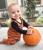 New Baby Clothes Cotton Newborn Clothes Striped Pumpkin Print Long Sleeve Romper Jumpsuit Halloween Costume Baby Boy Romper Baby Onesie