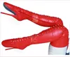 18cm高さのセックスブーツ女性のかかとの丸いトップスティレットヒールSMの靴の上膝のブーツヒール13037