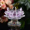 Crystal Glass Lotus Flower Candle Holders Bröllop Kolumner Candelabra Centerpieces Holder Heminredning Bowl Candlestick