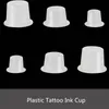 Hurtownie 1000 SZTUK 9mm Mały rozmiar Clear White Tattoo Cups Cups Plastikowe TtaToo Caps Compplply Gorąca Sprzedaż Darmowa Wysyłka