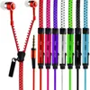 Zipper hörlurar headset 3,5 mm jack bass öronproppar i öron Zip hörlurar hörlurar med mikrofon för Samsung S6 Android Phone MP3 PC