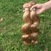 # 27 Honey Blonde Body Wave Brésilien 3 Bundles Cheveux Humains Brésiliens Brun Clair Bundles de Cheveux Vierges Péruviens Extensions de Cheveux Humains Vente