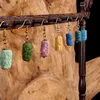 8 Farben Lava Stein Ohrringe Zylinder Säule Parfüm Ätherisches Öl Diffusor Naturstein Ethnische Ohrringe Zubehör Schmuck Frauen