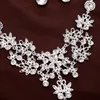 2022 mode Kristall Einstellbare Braut Schmuck Sets Hochzeit Strass Halskette Ohrringe Schmuck-Set Günstige Hochzeit Zubehör