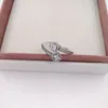 Streszczenie elegancji Clear CZ Pierścienie zespołu Authentic 925 Srebrne pierścienie Fifty Europejski pandora w stylu biżuterii Andy Jewel 191031cz