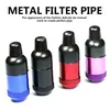 Tuyau de filtre en métal Mini tuyau de fumer en forme de pilule Matériau en aluminium Tuyau en métal sain et sûr 4 couleurs