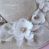 Nowy projekt Kości z kości słoniowej Delikatne kwiatowe lniane ogród Wedding Hair Accessory Bride Mother Specjalna okazja Party Po Hat 1913764