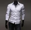 Męskie koszule Brand New Męskie Slim Fit Casual Sukienka Koszule Kolor: Czarny, Szary, biały