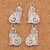 Dots Swirl Fat Cat Charms Pendants 180pcs/lot 12x22mm Antique Silver Jewelry DIY Fit Bracelets Necklace Earrings L1158