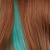 WoodFestival peluca ombré verde marrón para mujer pelucas harajuku lolita pelo sintético largo ondulado pelucas de fibra resistentes al calor curly5210151