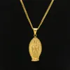 Collier Hip hop avec pendentif en acier inoxydable pour hommes et femmes, couleur or 24k, Punk, vierge marie, 24 chaînes cubaines, à la mode, bijoux 267I