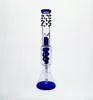 Bong in vetro con becher per percolato da 15 '' con tubo a vite blu con ciotola a stelo inferiore da 14,4 mm Venditore caldo a due funzioni per impianti petroliferi Gorgogliatore