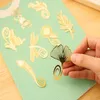 Wedding Favor Gold Bookmarks Feather Olive Ginkgo Wheat Sunflower Dragonfly Monkey Metal Chinese Style Creative Bookmarks