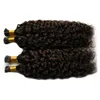 Brésilien vierge stick astuce extensions de cheveux humains kinky bouclée couleur naturelle 300g 1g / brin 300s kératin cheveux cheveux vierge je pointe cheveux