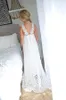 2019 Ny ankomst Boho Flower Girl Dress for Wedding Beach V Neck A Line Spets och Chiffon Kids White Wedding Dresses Custom Made1051774