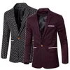 Costumes pour hommes Blazers vente en gros- hommes Blazer 2021 mode décontracté coton mince costume Masculino Plus Szie simple boutonnage mâle à manches longues veste