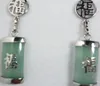 New natural Charming green jade drop earring