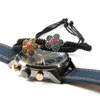 New Beautiful Gift Smycken Partihandel 10st / Lot Micro Pave Black CZ Flowers Macrame Armband Kvinna Bangle Flätade Armband