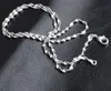 Man kvinna halsband 925 sterling silver 2mm dubbel vattenkedja halsband 16 tum/18 tum/20 tum/22 tum/24 tum för hängen