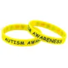 100PCS Consapevolezza dell'autismo Bracciale in gomma siliconica Puzzle Logo Decorazione Riempito a colori Taglia per adulti 6 colori