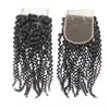 Wholesale 10pcs/lot Free Part kinky Curly Brazilian Lace Closure Virgin Human Hair 1B 130% 4*4 inch Swiss Lace Top Closures