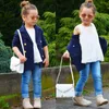 2017 Nieuwe kinderen Winter Fashion Coat Baby Girls College Windjas dubbele rij knop Warm jas Babt Jacket Ins Kids Kleding