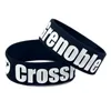 1PC CrossFit Grenoble 실리콘 손목 밴드 1 인치 와이드 스포츠 선물을위한 부드럽고 유연한 고무 보석