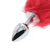 Stainless Steel Fox Tail Fetish Anal Insert Stopper Butt Plug Sexy Game Toy R216117824