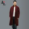 Hommes Trench Coats Vente en gros - Hommes Lin Manteau Long Châle Cardigan Haute Qualité Street Punk Lâche Mode Casual Survêtement A681